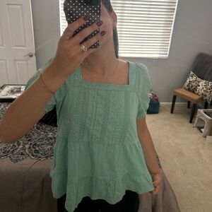LOFT Light Green Blouse